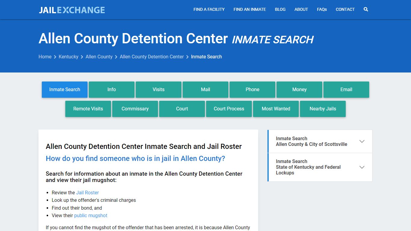 Allen County Detention Center Inmate Search - Jail Exchange
